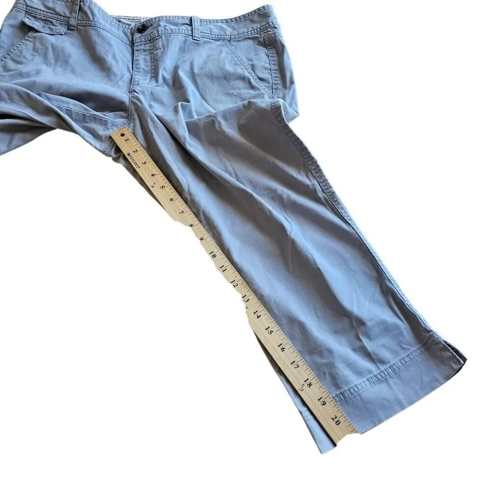 Eddie Bauer womens Sz 16P light gray capri pants - Picture 5 of 8